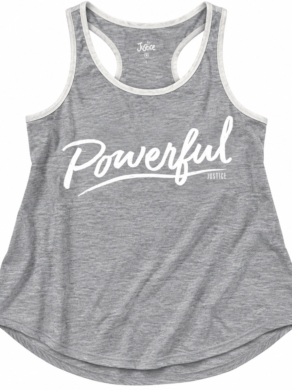 Justice Powerful' Gray Racerback Tank size 20